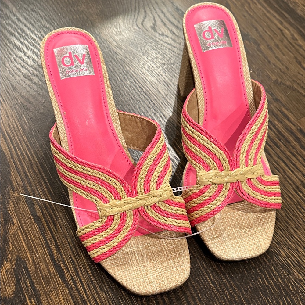 DV by Dolce Vita Pink and Tan Woven Mules! New!!